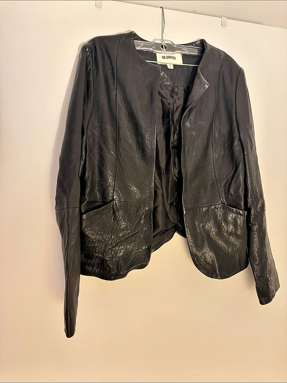 BB Dakota Black Leather Jacket Size Small Like New